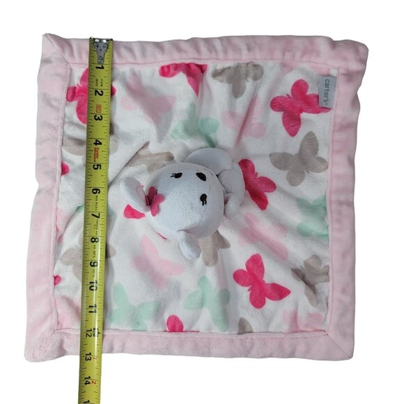 Carter's Bunny Lovey Plush Pink White Soft Security Soothing Rabbit Butterflies - Picture 9 of 10